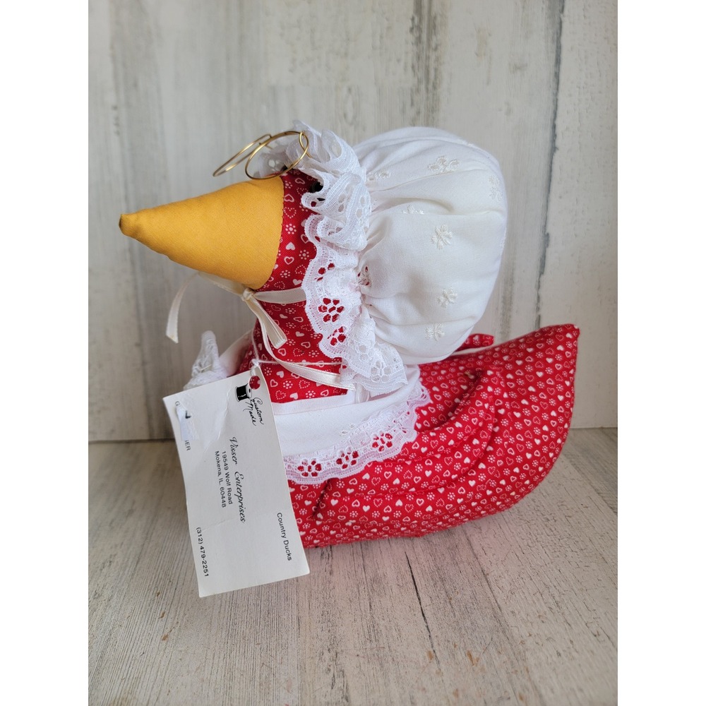 Country ducks grandma bird Xmas plush home decor red floral heart